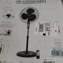 BLACK+DECKER 18-Inch Stand Fan with Pedestal Base, Height Adjustable Pedestal Fan with Remote and Touch Control Panel, Free Standing Fan with 90-Degree Oscillating and 3-Speed Settings, Black