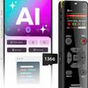 AI Digital Voice Recorder 136GB: AI Transcribe & Summarize Voice Activated Recorder with Playback | OTG - Portable Tape Recorder for Meeting & Lectures