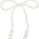 10PCS White Imitation Pearl Bow Cake Decorations Birthday Party Bow Dots Cupcake Toppers for Children's Birthday Baby Shower Party Cake Decorations Supplies