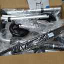 Folding Walker with 2 Skis and 5" Wheels, Lightweight Walkers for Seniors and Adults, Supports Up to 350 Pounds, Adjustable Height, Compact Standard Walker, Black