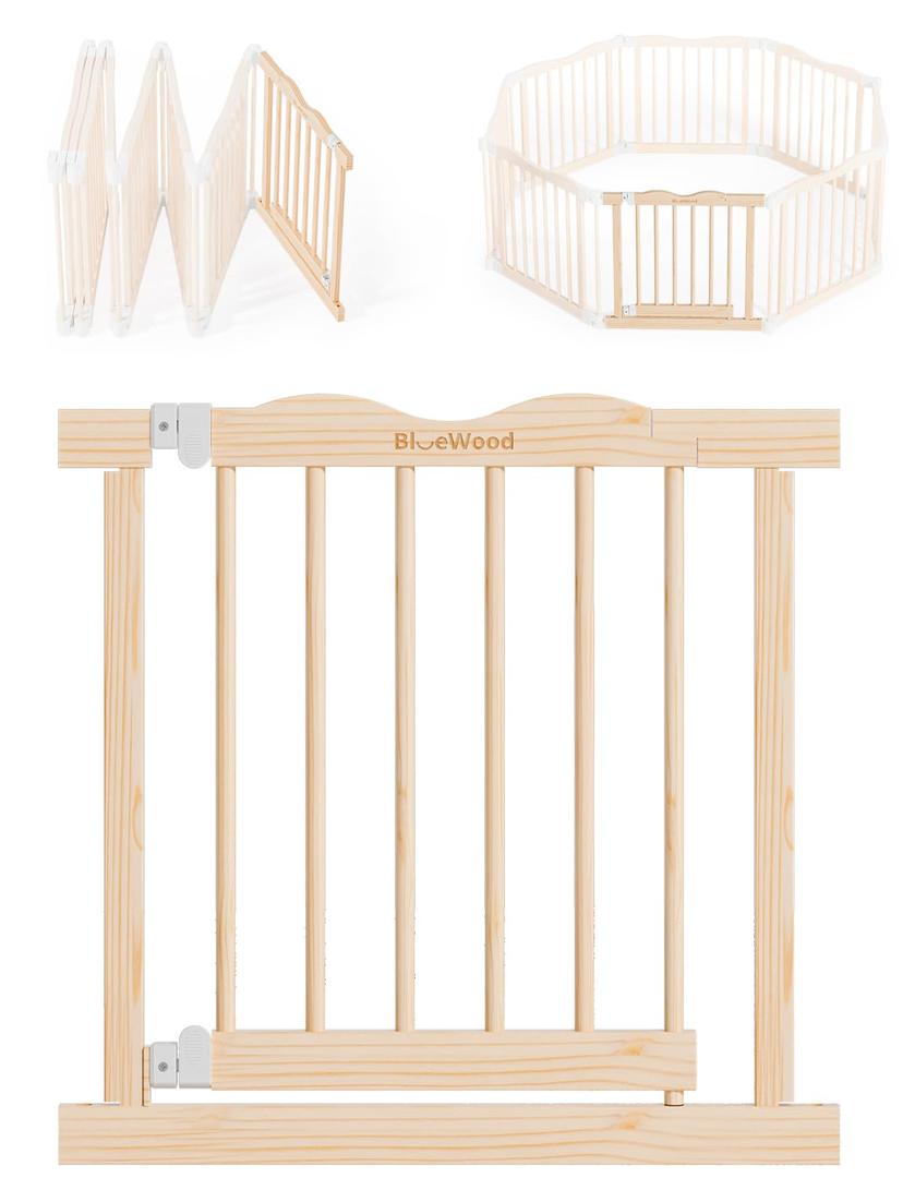 BlueWood Wooden Baby Playpen Accessories – Wooden Playpen Door, Fits 55 x 55 x 24 inches (1 Panel)