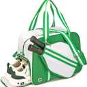 Buuvu Pickleball Bag With 2 Towels – Large Paddle Shoulder Tote With Zipper, Adjustable Strap Pocket | Unisex Sling Backpack For Travel & Gym | Durable Sports Paddle Bag Green