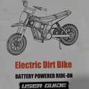 ELEMARA Electric Dirt Bike, 24V Ride on Toys for Big Kids, 350W Kids Motorcycle with Music & Bluetooth, 15.5 mph & 150lb Max, Twist-Grip Throttle & Hand-Operated Rear Brake, 12" Air-Filled Tires-Blue