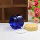 4Pack 50g Blue Glass Jars with Lids,Refillable Cream Jar Cosmetic Cream Jars,Empty Round Cosmetic Containers for Sample,Powder, Lotion,Spice,Crubs Creams,Oils Salves,Ointments(Blue)
