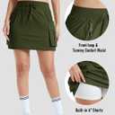 MAGCOMSEN Women's Hiking Cargo Skort High Waisted Tennis Golf Skirt 4 Pockets Summer Casual Athletic Skirt with Liner (L)
