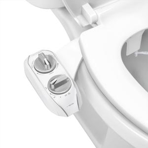 LUXE Bidet NEO 185 Plus  Dual Nozzle, NonElectric Bidet Attachment for Toilet Seat, Patented SlideIn Install, 360° SelfClean, EZLift to Clean, Feminine & Rear Wash (White)