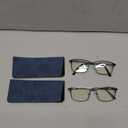 LKEYE Progressive Multifocus Reading Glasses Men No Line Multifocal Transition Blue Light Computer Readers Metal Full Wide Frame Spring Hinge Multi Focus Designer Magnifying Eyeglasses Black & Brown +1.25