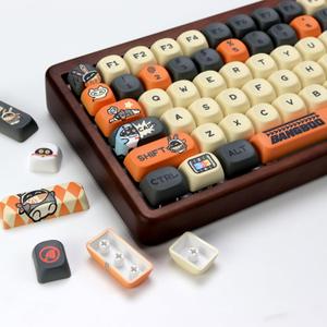 KBDiy ZZZ Cute Bangboo Keycaps Set 133 Keys KOA Profile Dye-Sublimation Kawaii Rabbit Art Keycaps for Cherry Gateron MX Switches Gaming Mechanical Keyboards