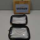 Wedama TSA Approved Toiletry Bag, 2 Pack Clear Makeup Bags with Handles, Quart Size Clear Toiletry Bags, PVC Cosmetic Bags for Women and Men, Carry on Airport Airline Compliant Bag, Black