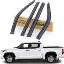 Smoke Rain Guards Fit for Toyota Tundra CrewMax 2022 2023 Tape-On Side Shatterproof Window Visor, Window Deflectors, Vent Deflectors, 4-Piece Set
