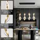 Modern LED Pendant Lights Kitchen Island, 4-Light Kitchen Chandelier, Dimmable 10-100%, Gold Adjustable Pendant Lighting with Remote & App Control for Kitchen, Dining Room