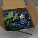 Zeyune 8 Pack 12 Inch Dark Blue Roses Artificial Flowers 80 Heads Artificial Rose Bouquet with Long Stem for Party Garden Centerpieces DIY Wedding Bouquets