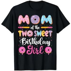 Mom Of The Two Sweet Birthday Girl Donut 2Nd Birthday T-Shirt Women Size M