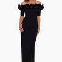Xscape Women's Long Off The Shoulder Scuba Crepe Dress (Reg and Petite), 3XL