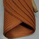 SHACOS Round Placemats Set of 6 Washable 15 inch Round Placemat Cotton Polyester Woven Braided Table Place Mats for Dining Table Decor, Dark Orange