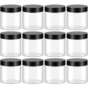 TUZAZO 4 Oz Plastic Containers Small Jars with Lids, 12 Pack