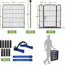 ADAVIN Tall Garden Fences and Borders for Dogs, Low Threshold Door, 48 in(H) 8 Panels Total 17.7 Ft(L) Dog Fences for the Yard, Modular Fencing, Garden Fence with Gate, Pet Fence