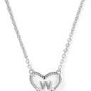Kendra Scott Heart Letter Silver Short Pendant Necklace (One Size, W)