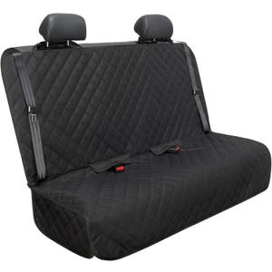 Bench Car Seat Cover Protector - Waterproof, Heavy-Duty and Nonslip Pet Car Seat Cover for Dogs with Universal Size Fits for Vehicles, Trucks & SUVs(Black)
