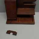 TESLYAR Wood Phone Docking Station for Men - Desktop or Nightstand Organizer - Birthday Gifts for Men, Dad - Anniversary Idea from Wife - Key Holder, Stand Wallet, Watch & Essentials (Bourbon Brown)