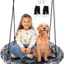 Saucer Swing  40 Tree Swing Seat with 900D Oxford Waterproof Fabric for Kids & Adults | 700 lbs Weight Capacity | Adjustable Straps & 2 Carabiners for Indoor & Outdoor Fun (Camo)