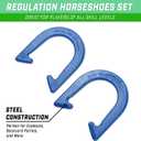 GoSports Steel Horseshoes Outdoor Game Set - Gold & Silver or Red & Blue - Official Size and Weight