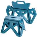 X-Haoware 9.2" Blue Collapsible Step Stool - Non-Slip, Hold Up to 300 lbs, Portable Plastic Footstool with Handle | Easy Fold/Open Design for Kitchen, Bathroom, Camping & Home Use, 1 Piece