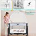 Crib Tent - Crib Net to Keep Baby in, Stop Baby from Climbing Out of Cribs, Pop Up Cribs Tent with Durable Breathable Net Double Zipper Strong Rods Installation Convenience