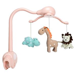 Baby Girl Crib Mobile for Pack and Playpen,Pink Bassinet Mobile with Music,Rotation,Nursy Lights,Natural Sounds,Timer Function,Starlight Projection,Pack n Play Crib Mobile for Baby