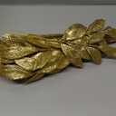 40 Pieces Gold Glittered Artificial Leaf Spray Picks 12" Tall for Christmas Winter Wedding Wreath Tree Swag Floral Arrangment Vase Bouquets Table Centerpieces Decoration