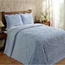 Better Trends 1 Piece Chenille Bedspread Twin Size 100% Cotton Chenille Bedding Lightweight Medallion Pattern Bedroom Decor Rio Collection