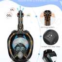Greatever G2 Full Face Snorkel Mask with Latest Dry Top System,Foldable 180 Degree Panoramic View Snorkeling Mask with Camera Mount,Safe Breathing,Anti-Leak&Anti-Fog (Small-Medium)