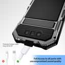 Lunivop Compatible with iPhone 16 Pro max Case Heavy Duty Protection Dustproof Built in Screen Protector Rugged Stand 360 Full Body Military Grade Metal Bumper Phone Cases (Silver 2024)