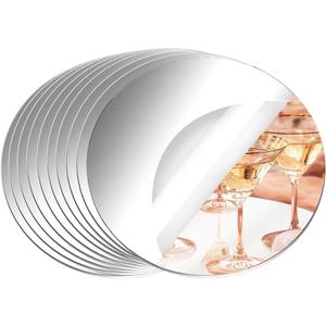 10 Pack Round Mirrors for Centerpieces, 12inch Acrylic Circle Mirror Centerpieces for Tables, No Glass Mirror Tiles for Wall Table Wedding Centerpieces Mirror Plates for Candle Decorations