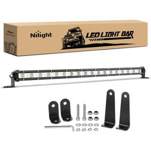 Nilight Single Row LED Light Bar Ultra-Slim Spot Flood Combo Beam Pod 20 Inch 54W Fog Driving Work Roof Bumper Lighting for Offroad 4x4 Trucks SUV ATV UTV