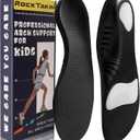 ROCKTAKIN Kids Arch Support Shoe Insoles, Plantar Fasciitis Orthotic Inserts Strong Support for Children's High Arch, Flat Feet Pain Relief, Foot Pronation (4.5-5.5 Big Kid (24 CM), Black)