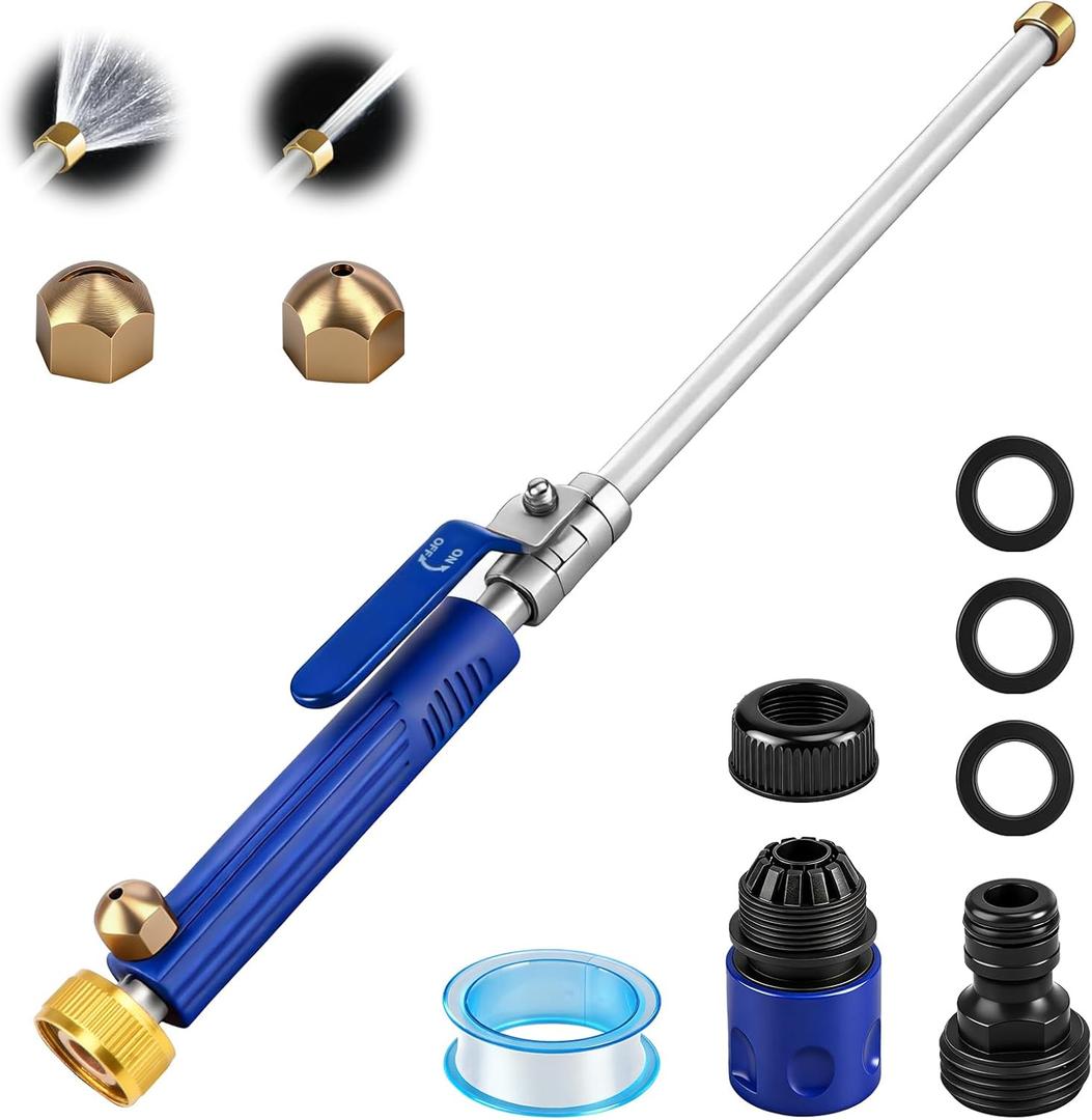 Jet Hose Nozzle High Pressure, High Pressure Power Washer Wand, Pressure washer hose attachment, Watering Sprayer Cleaning Tool with 2 Nozzles for Watering Lawns, Washing Cars, Patios, Driveways