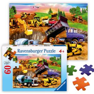 Ravensburger - Construction Crowd - 60 Piece Jigsaw Puzzle - Exciting, Vibrant Colors - Earth Movers, Trucks & More - Larger Pieces - Premium Quality - Ideal Gift - Screen-Free Fun - Children Age 4+