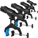 PLUSINNO 1/2/4 Pack Fishing Rod Holders for Boat, Fishing Rod Holder with Enlarge Clamp, Innovative Dual-V Shaped Design, Fit Round/Square Tube Boat Fishing, Fishing Gear, Fishing Gifts for Men