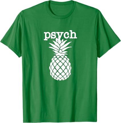 Men's Psych Pineapple Fruit Funny Graphic White T-Shirt, Small