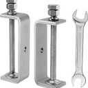 120MM 304 Heavy Duty Stainless Steel C Clamps Tiger Clamp Woodworking Clamp, Features Stable Wide Jaws and Protective Pads (2 Pcs)