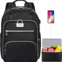 ETRONIK Lunch Backpack for Women, 15.6 inch Laptop Backpack with USB Port, Teacher Nurse Work Backpack with Insulated Cooler Lunch Bag, Travel Bags for Women & Men, Gift, Black
