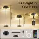 KIBTOY Cordless Table Lamps, Rechargeable Battery Operated Lamps, Touch & Remote Control, 3 CCT & RGB Colors Dimmable,Portable Small Lamp for Bedsides,Kids,Dining Room,Living Room 2Pack