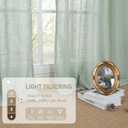 LAMIT Light Sage Linen Sheer Curtains for Bedroom, Faux Linen Textured Light Filtering Drapes Back Tab and Rod Pocket Boho Burlap Panels for Farmhouse/Living Room, 2 Panels, 52 x 84 Inch