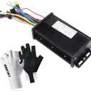 Electric Bike Controller 36V/48V/64V 30A 750W/1000W JN Sine Wave Brushless Motor Controller for Ebike Or Scooter Motors for UART No.2 Protocol with Hall-Based Or Sensorless Aluminum Black