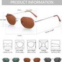 ZENOTTIC Small Octagonal Polarized Sunglasses for Women Men Hippie Metal Frame Retro Rectangle Sun Glasses
