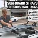 Ho Stevie! Surfboard Tie Down Straps (Pair) for Roof Rack Crossbars - Easy to Use - 'No Scratch' Silicone Buckle Covers Prevent Damage