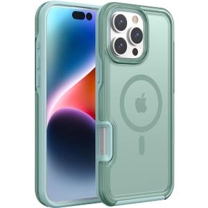 ArtsEvo Strong Magnetic for iPhone 16 Pro Max Case, Compatible with MagSafe, 360 Military-Grade Protection, Slim Translucent Matte Phone Case, Cyan-Blue
