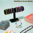 Glass Beads, Rondelle Crystal Beads for Jewelry Making, 48 Colors 5x8 mm 1500 Pcs Abacus Glass Beads Kit with Letter Beads for Friendship Bracelets,Necklace,Crafts Gifts