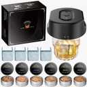 Whiskey Smoker Kit - Electric Cocktail Kit with 6 Flavors Wood Chips, Rechargeable Old Fashioned Smoker Kit Built-in Lighter, Anniversary Birthday Christmas Gifts for Men (NO Butane Needed)